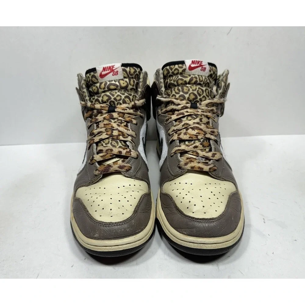 Nike Sb Dunk High Ferris Bueller Leopard 305050-201 Men's Size 10.5 Shoes Brown